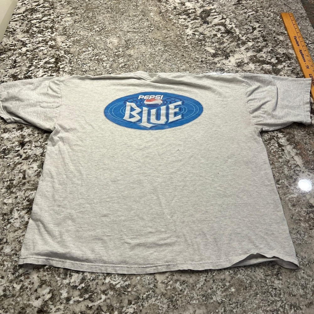 Vintage Pepsi Blue Promo T-Shirt Zees Heavyweight Cotton Grey Size‎ M